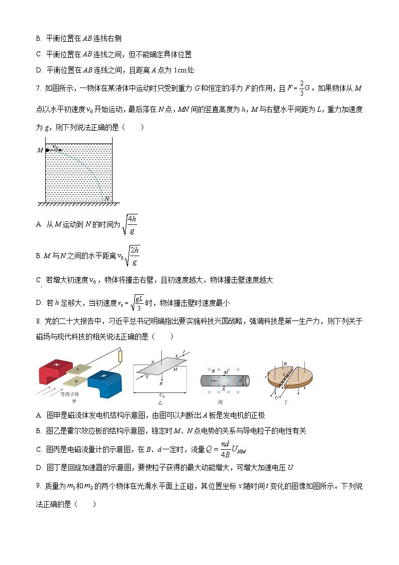 湖北省孝感市新高考联考协作体2024-2025学年高三上学期开学考试物理试卷（Word版附解析）03