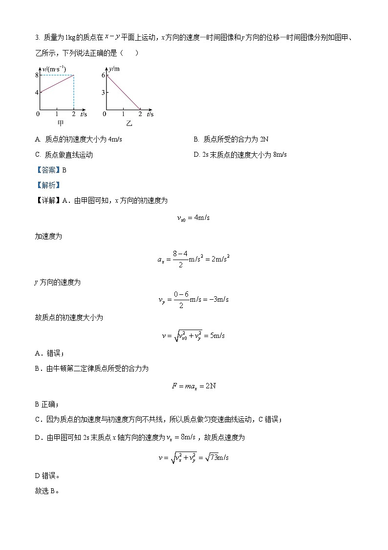 山西省太原市太原新希望双语学校2024-2025学年高二上学期开学考试物理试卷（解析版）02