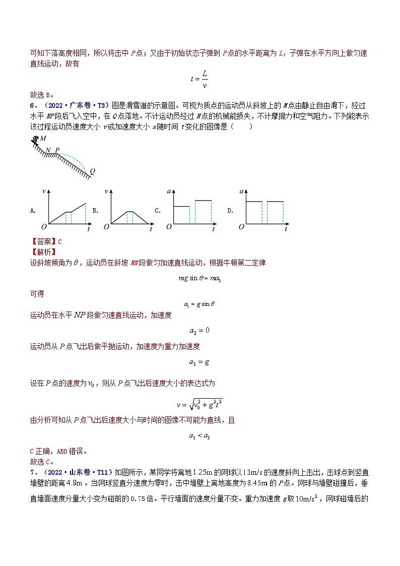 新高考物理二轮复习讲与练专题1.3 力与曲线运动（练）（解析版）第3页