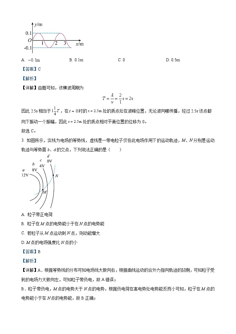 2025届湖南省益阳市高三上学期一模物理试题 Word版含解析第2页