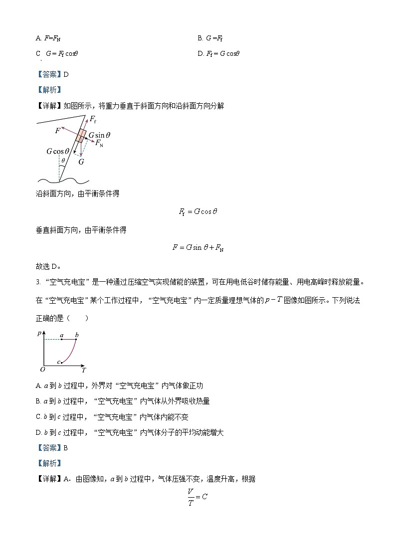 重庆市育才中学2024-2025年高三上学期9月入学考试物理试卷（Word版附解析）02