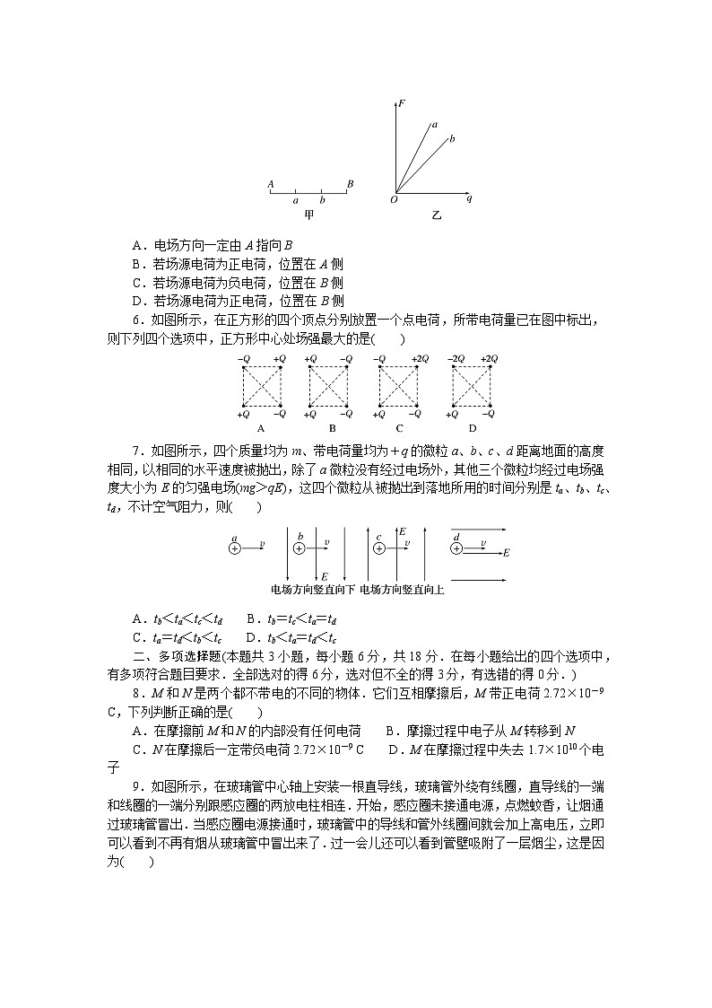 2024—2025高中物理必修3一轮复习章末素养评价试卷(一)第2页