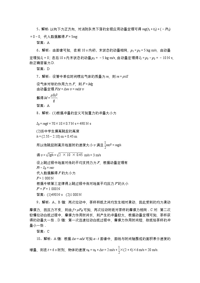2024—2025高中物理选择性必修1一轮复习课时作业及章末综合检测卷详解答案03