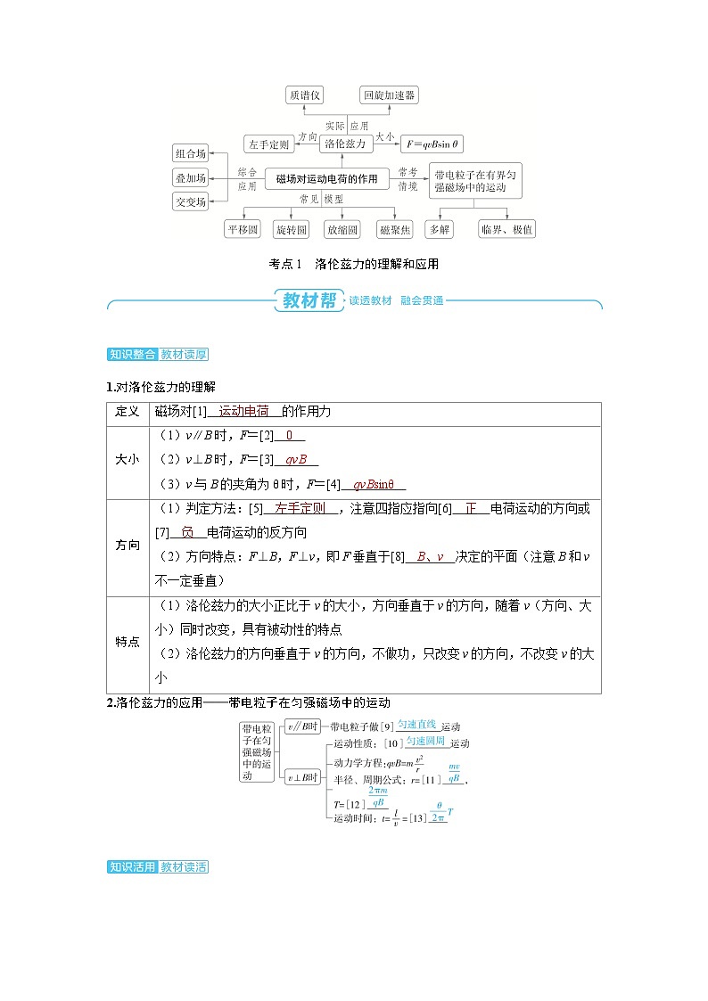 2025年高考物理精品教案第十一章 磁场 第2讲 磁场对运动电荷的作用02