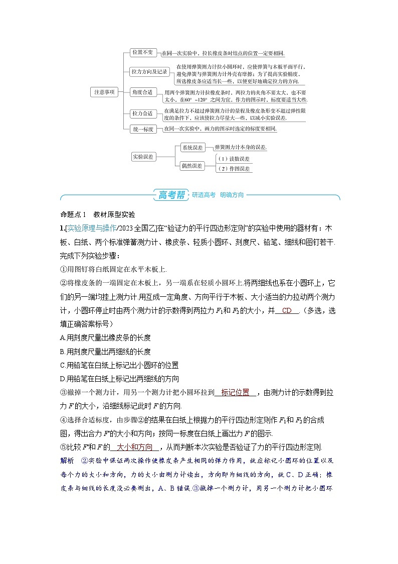 2025年高考物理精品教案第二章 相互作用 实验三 探究两个互成角度的力的合成规律02