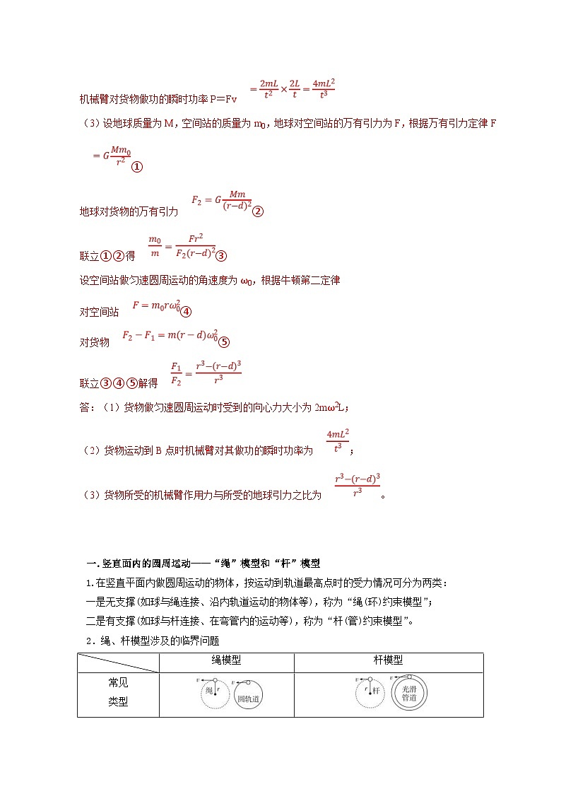 新高考物理一轮复习考点精讲精练第19讲 竖直面内圆周运动之绳”模型和“杆”模型及其临界问题（2份打包，原卷版+解析版）02