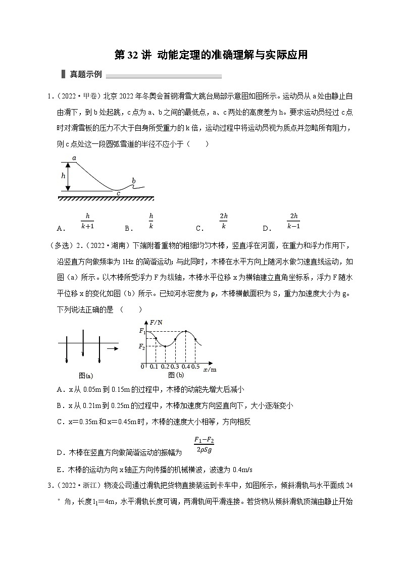 新高考物理一轮复习考点精讲精练第32讲 动能定理的准确理解与实际应用（2份打包，原卷版+解析版）01