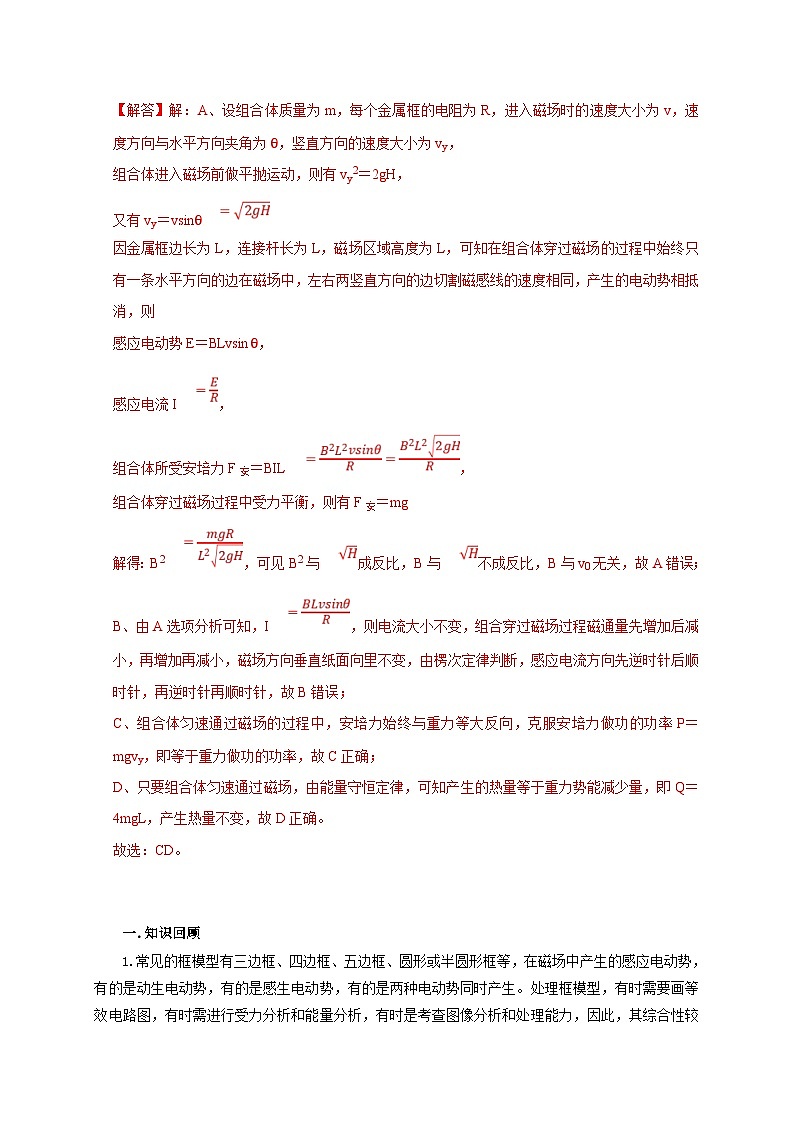 新高考物理一轮复习考点精讲精练第89讲 电磁感应中的框模型（解析版）第3页