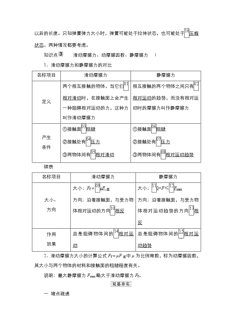 新高考物理一轮复习教案第2章第1讲重力、弹力、摩擦力（含解析）03