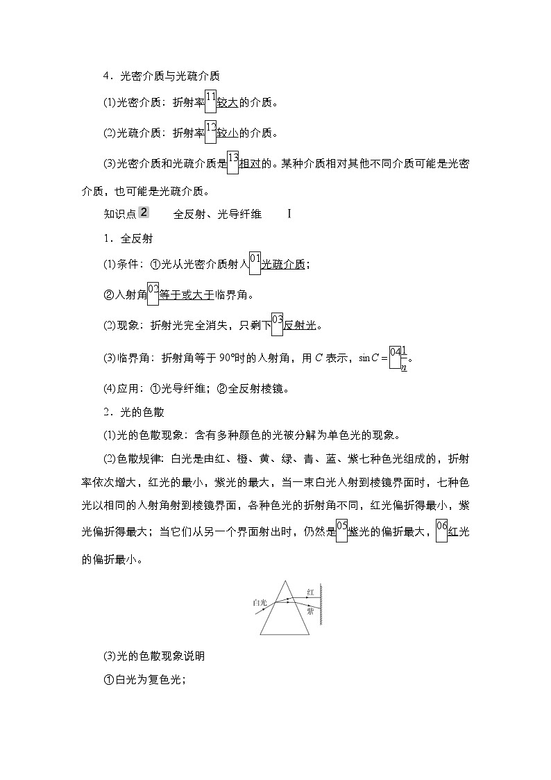 新高考物理一轮复习教案第13章第1讲光的折射、全反射（含解析）03