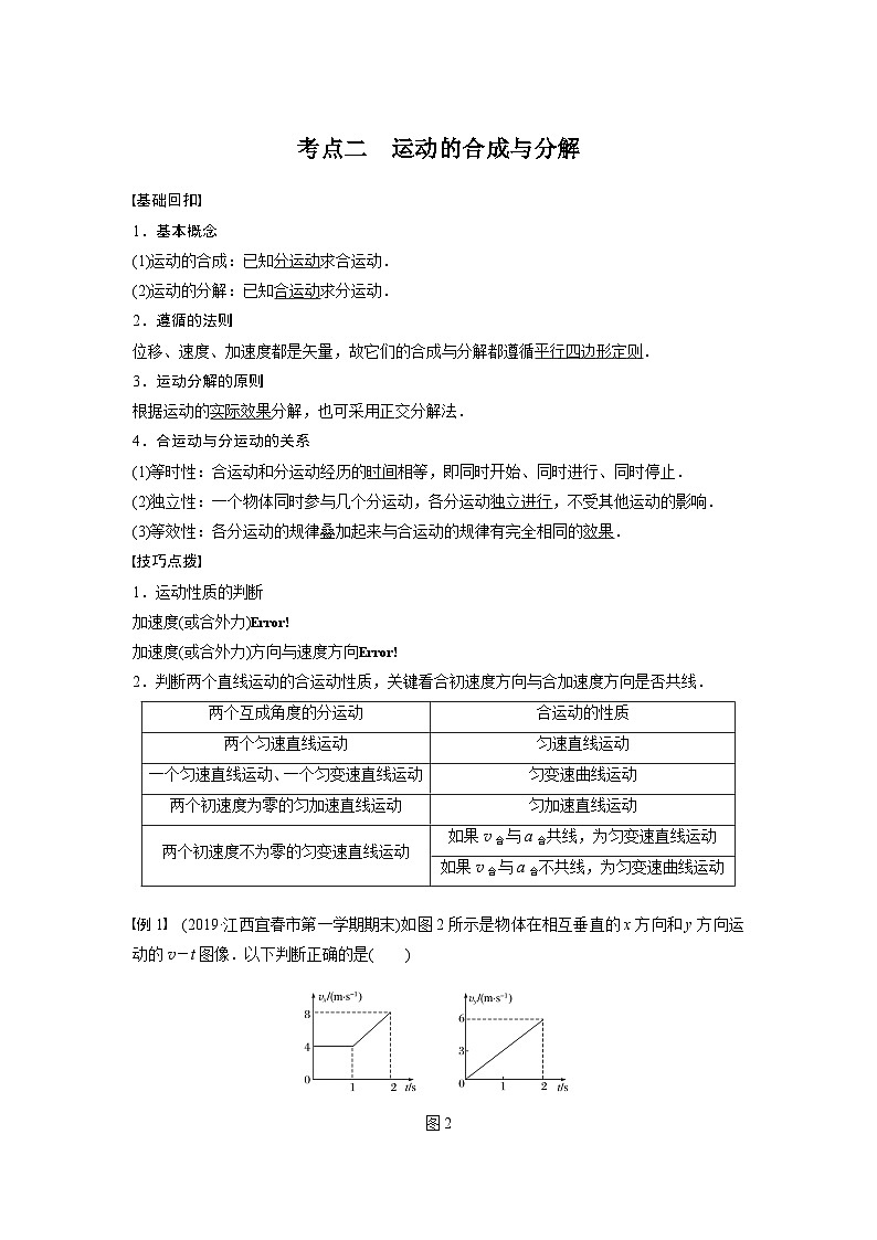 新高考物理一轮复习讲义 第4章 第1讲 曲线运动 运动的合成与分解03