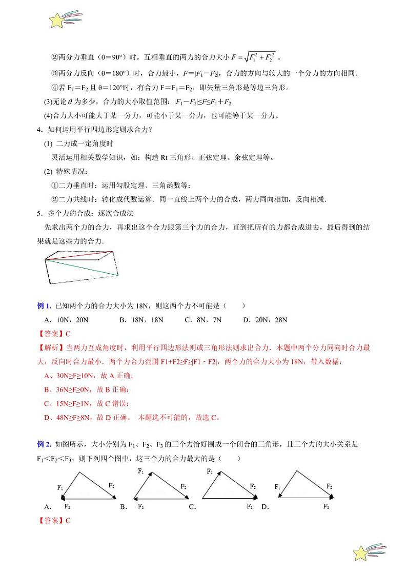 第3.2节 力的合成（含答案） 2024-2025学年高一物理同步学与练（沪科版2020上海必修第一册）03