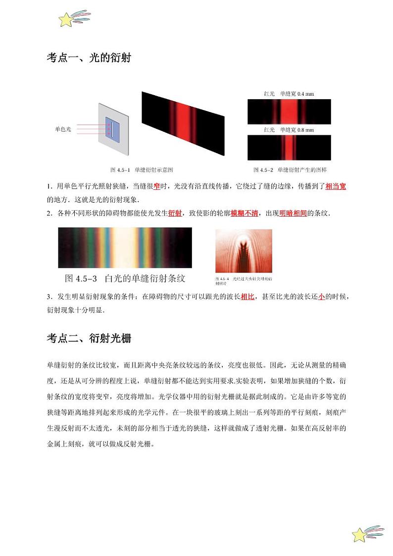 4.5-4.6光的衍射和光的偏振　激光（教师版） 2024-2025学年高二物理同步讲练（人教版2019选择性必修第一册）第2页