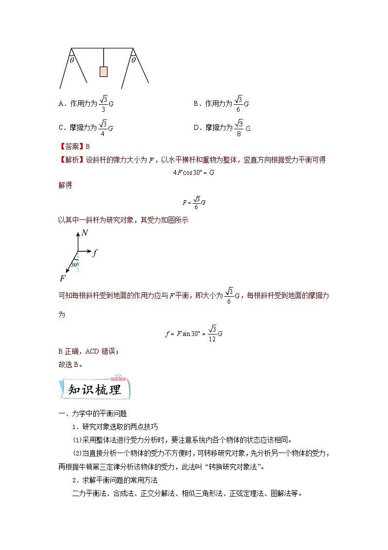 高考物理二轮复习专题培优练习重难点01 力与物体的平衡（解析版）第3页