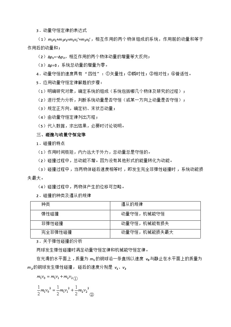 高考物理二轮复习专题培优练习重难点07 动量（原卷版）第3页