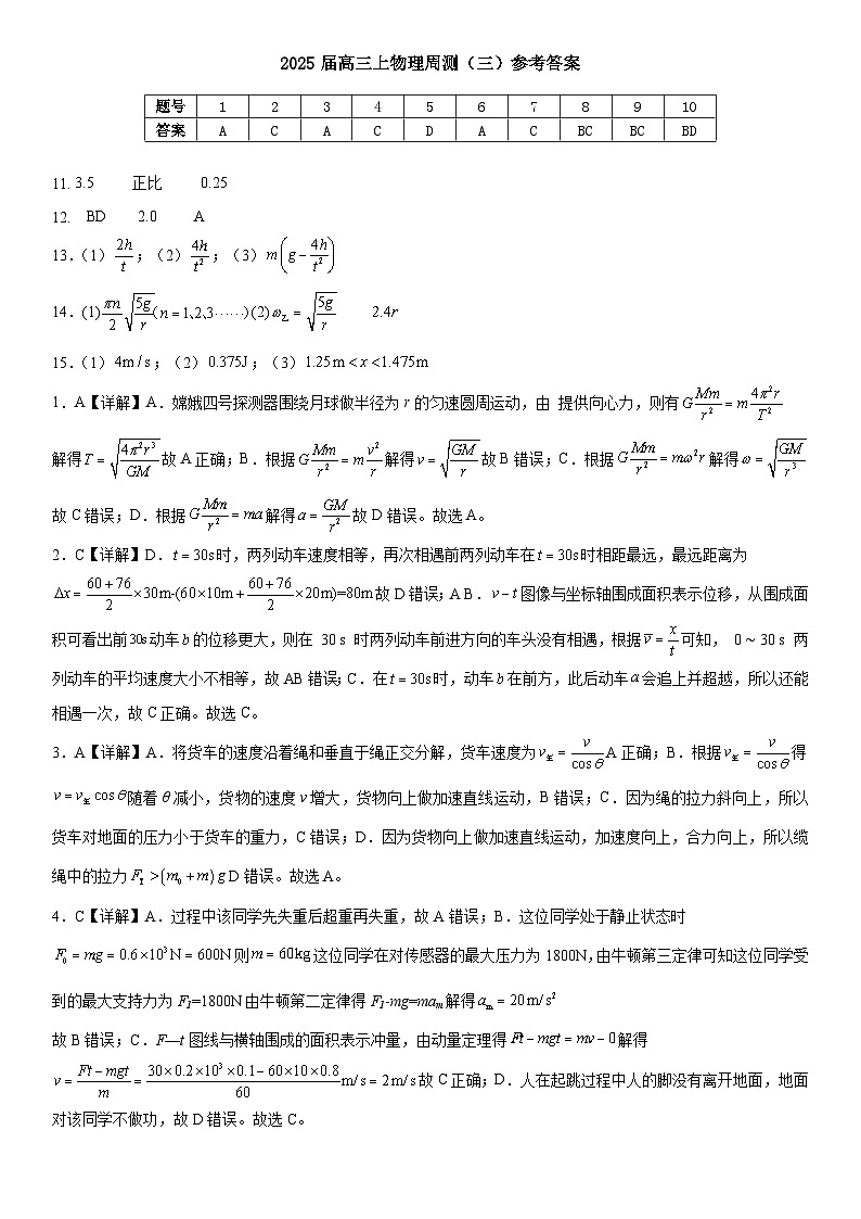 广东省东莞市某校2024-2025学年高三上学期第三次月考物理试题01
