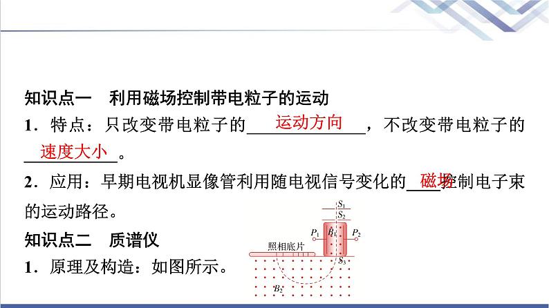 教科版高中物理选择性必修第二册第一章4洛伦兹力的应用课件第3页