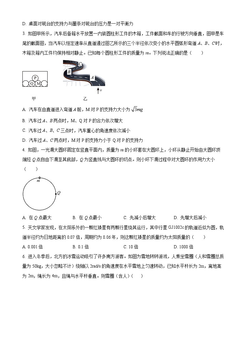 山东省肥城市2025届高三上学期开学物理试题第2页