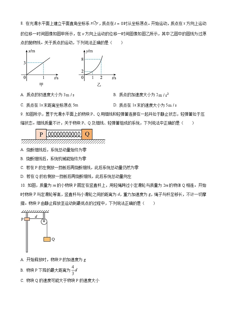 四川省凉山州会理第一中学2024-205学年高二上学期入学考试物理试题 Word版无答案第3页