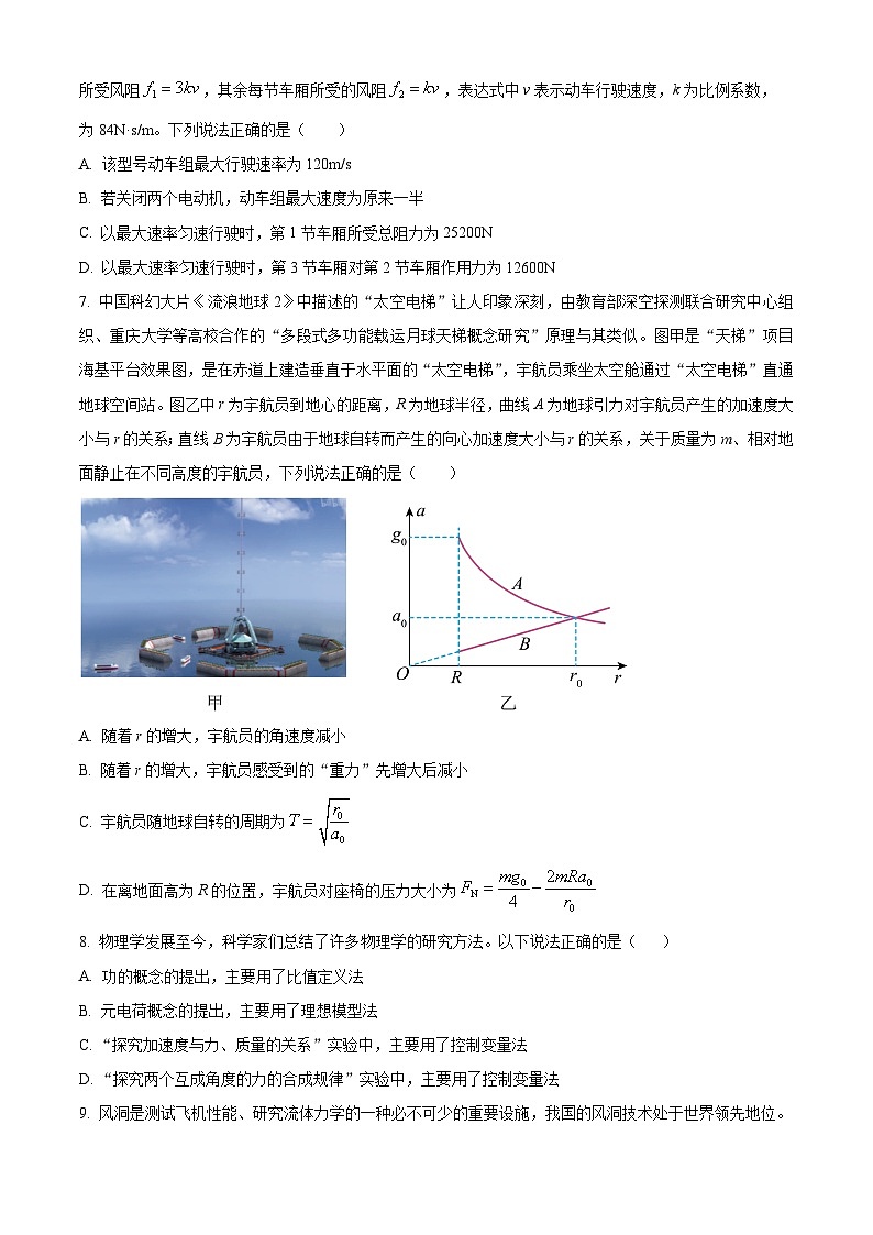 浙江省宁波市宁海中学2024-2025学年高一上学期期初考试（创新班）物理试题 Word版无答案第3页