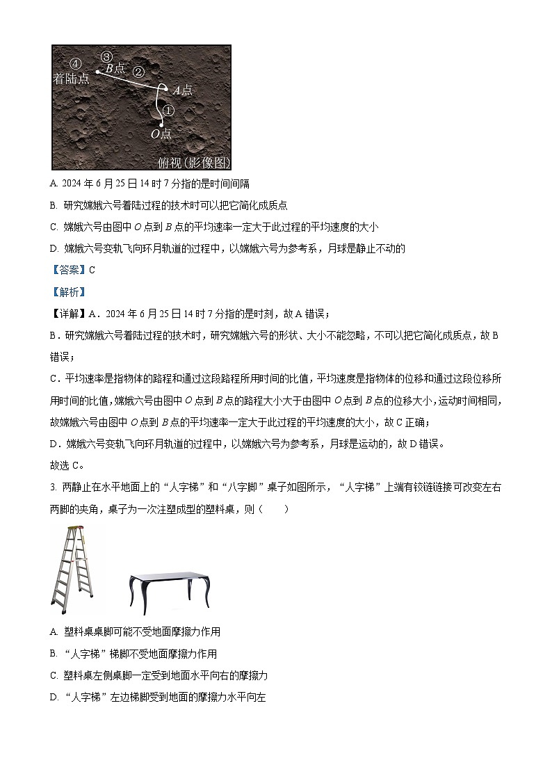 浙江省宁波市宁海中学2024-2025学年高一上学期期初考试（创新班）物理试题 Word版含解析第2页