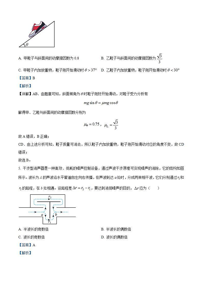 2025届安徽省蚌埠市高三上学期第一次调研考试物理试题 （解析版）第3页