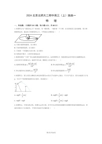 [物理]2024北京北师大二附中高三上学期模拟统练一试卷及答案