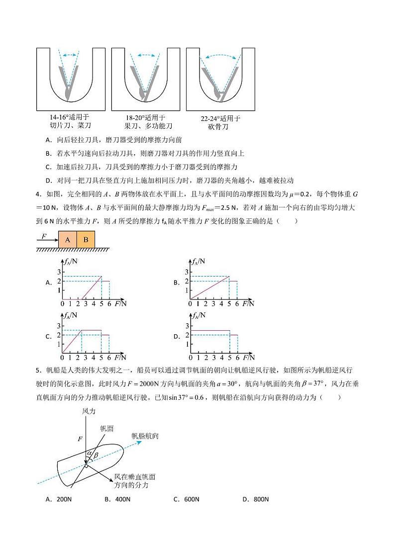 综合测试02 相互作用 运动与力的关系（学生版） 备战2025年高考物理一轮复习考点帮（新高考通用）第2页