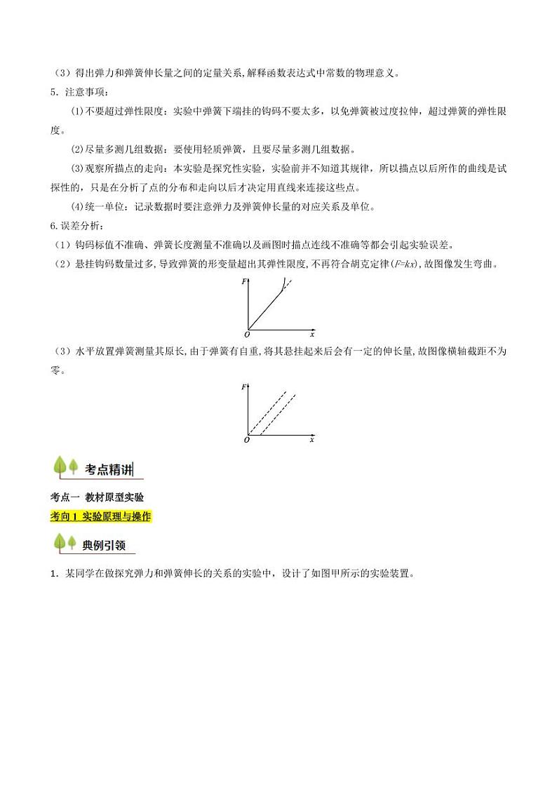 考点09 探究弹簧弹力与形变量的关系（核心考点精讲精练）（学生版） 备战2025年高考物理一轮复习考点帮（新高考通用）第2页