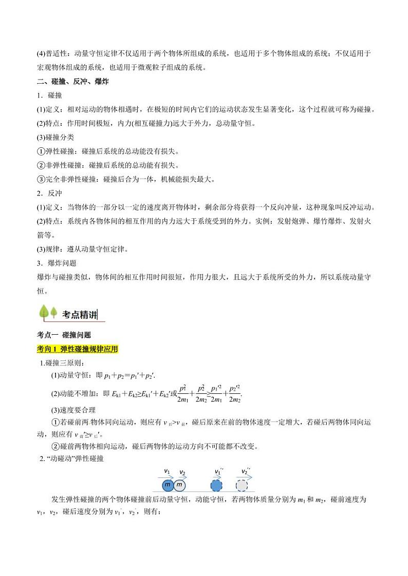 考点27 动量守恒定律及其应用（核心考点精讲精练）（学生版） 备战2025年高考物理一轮复习考点帮（新高考通用）第2页