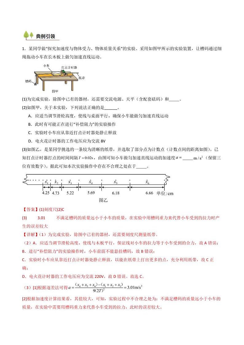 考点13 探究加速度与物体受力、物体质量的关系（核心考点精讲精练）（教师版） 备战2025年高考物理一轮复习考点帮（新高考通用）第3页