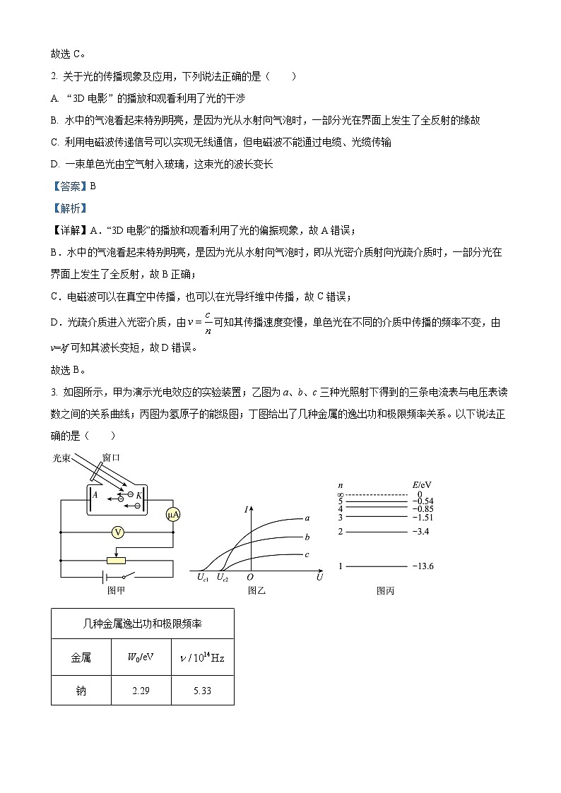 北京市北师大附属实验中学2024届高三下学期3月零模物理试卷（Word版附解析）02