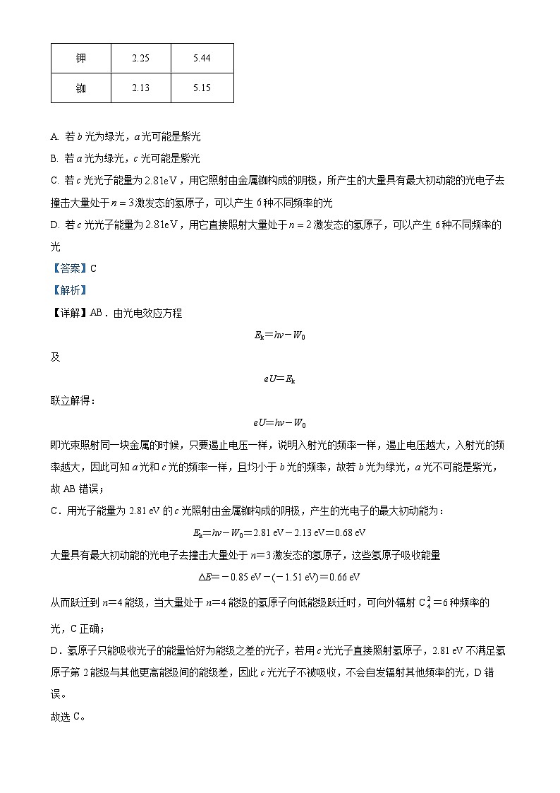 北京市北师大附属实验中学2024届高三下学期3月零模物理试卷（Word版附解析）03