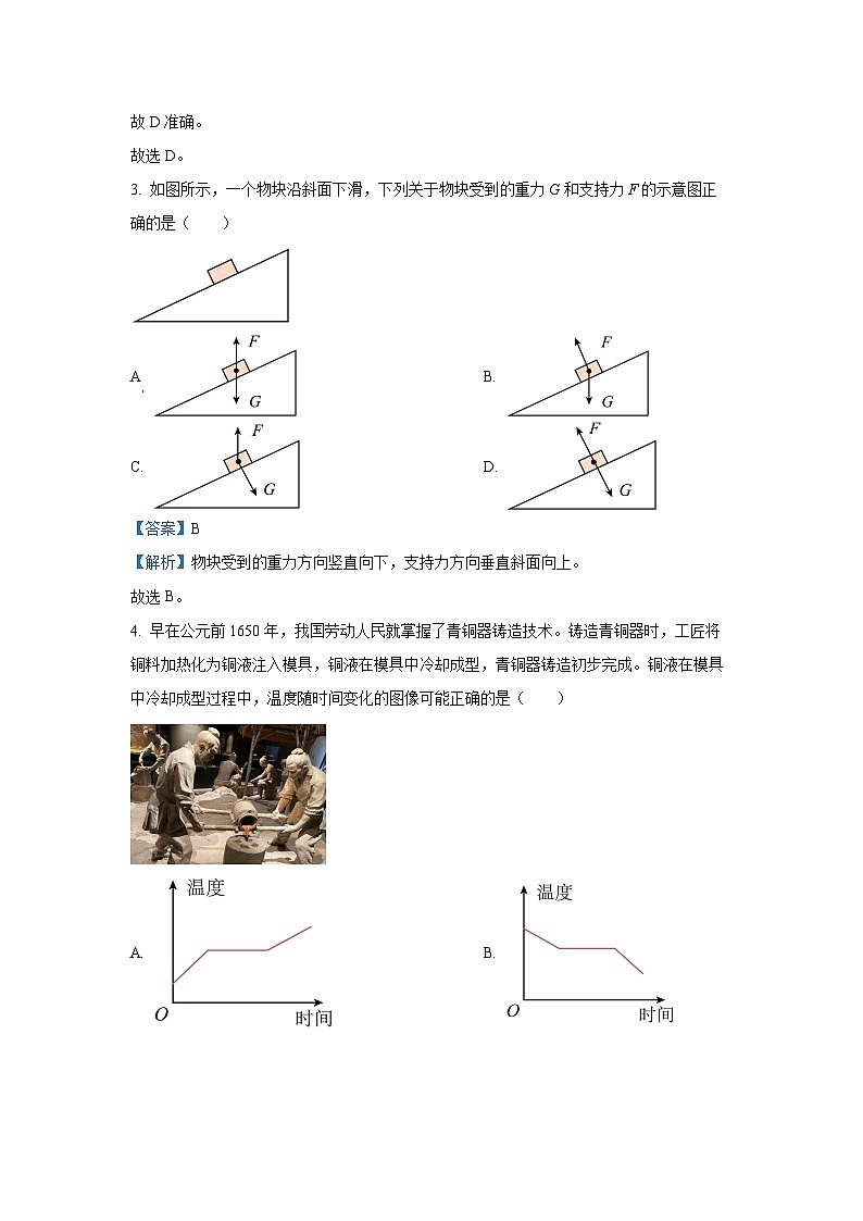 [物理]山东省济南市2024-2025学年高一上学期开学统考试题(解析版)02