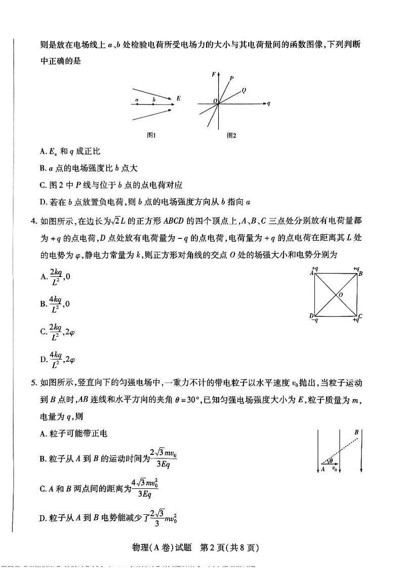 2022-2023学年（天一大联考）河南高二上学期第一次月考阶段性测试（一）物理试卷及答案第2页
