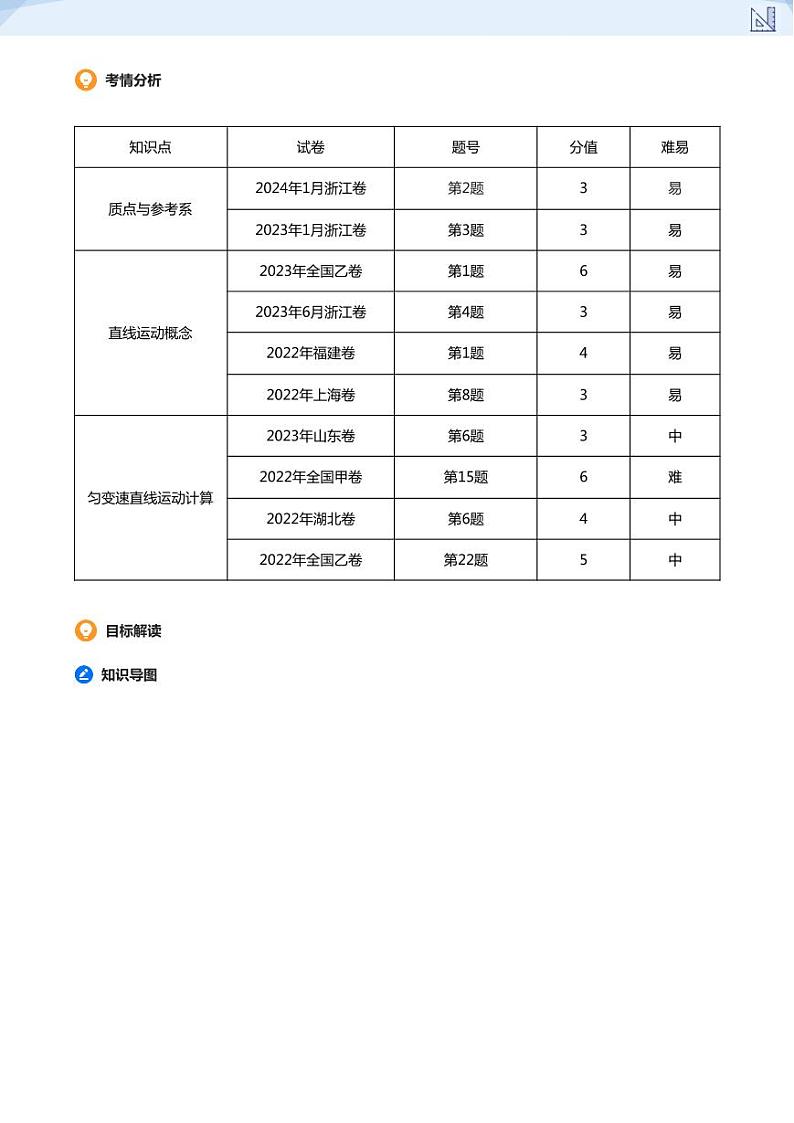 01.运动的描述 匀变速直线运动-2024-2025学年高三物理上册大一轮复习讲义02