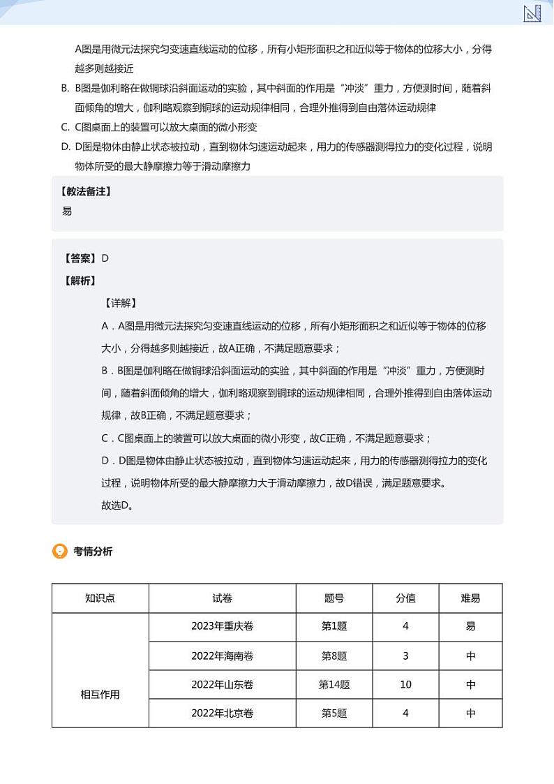03.相互作用力(教师版)-2024-2025学年高三物理上册大一轮复习讲义第2页