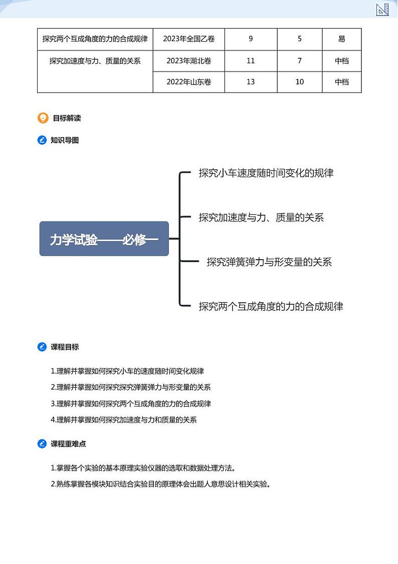 08.力学实验一（必修一）(学生版)-2024-2025学年高三物理上册大一轮复习讲义第2页