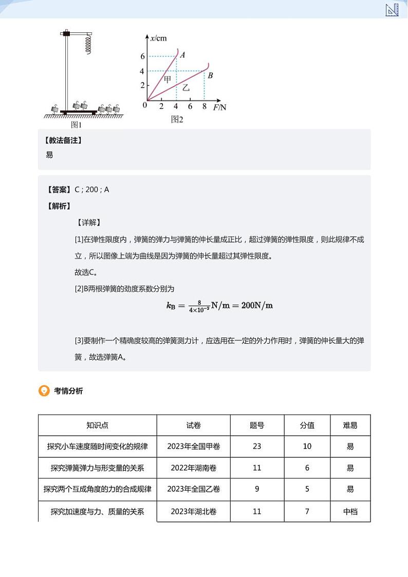 08.力学实验一（必修一）(教师版)-2024-2025学年高三物理上册大一轮复习讲义第2页