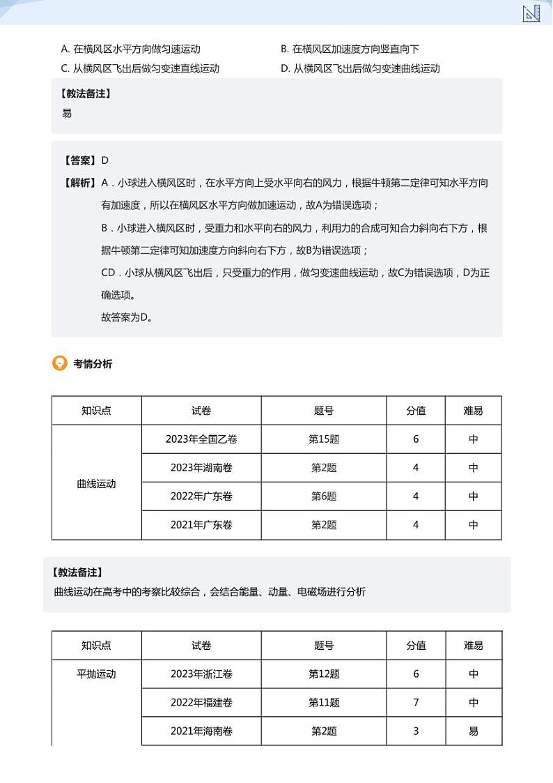 09.曲线运动与抛体运动-2024-2025学年高三物理上册大一轮复习讲义02