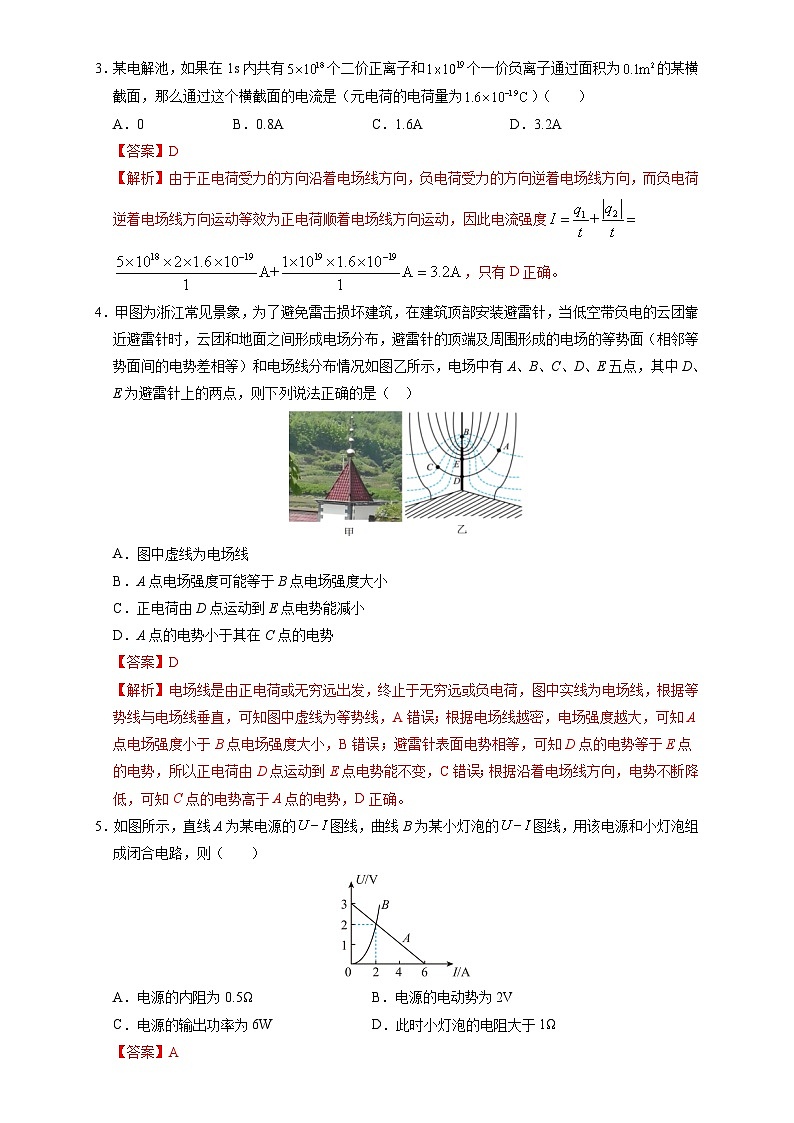 高二物理第一次月考卷（全解全析）（教科版）第2页