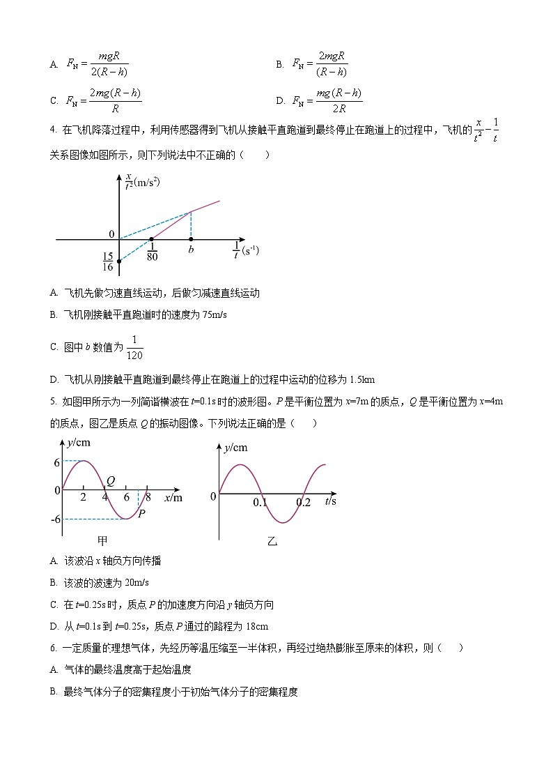 安徽省六安中学2024届高三下学期模拟考试物理试题 Word版无答案第2页