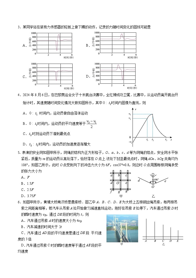 广东省华南师范大学附属中学2025届高三综合测试（一）物理第2页