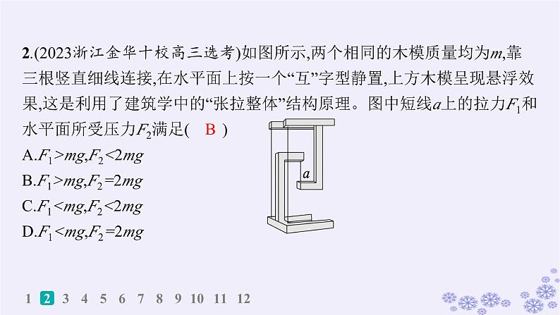 2025届高考物理一轮总复习第2单元相互作用热点练2共点力的平衡及其应用课件新人教版04