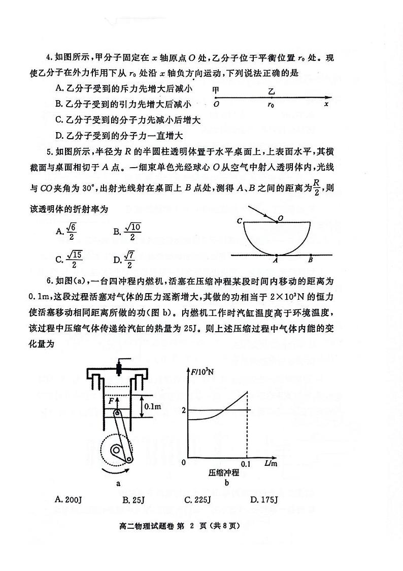河南省郑州市2023-2024学年高二下学期期末考试+物理第2页