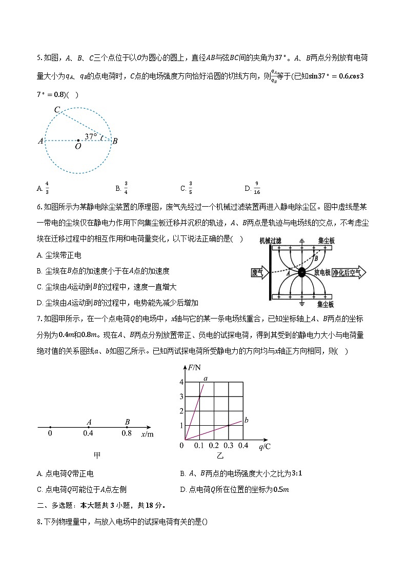 2024-2025学年河南省部分学校高二（上）考试物理试卷（9月）（含解析）02
