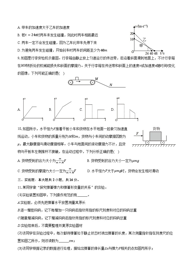 2024-2025学年广东省东莞一中高三（上）月考物理试卷（8月份）（含解析）03