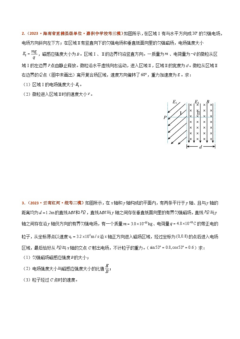 专题10　带电粒子(带电体)在复合场中的运动（分层练）原卷版第2页