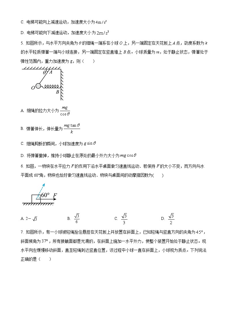宁夏六盘山高级中学2024-2025学年高三上学期10月月考物理试题（原卷版）第2页