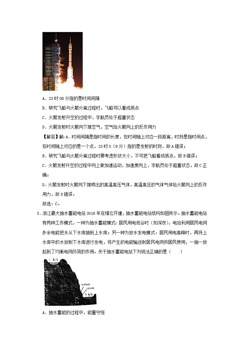浙江省备战2024年高考物理模拟卷01含解析第2页